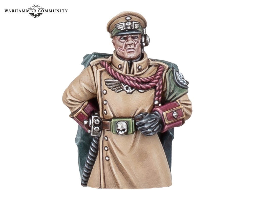 A Cadian Castellan from the upgrade sprue, the rank that fields Recon Squads in Cadian doctrine