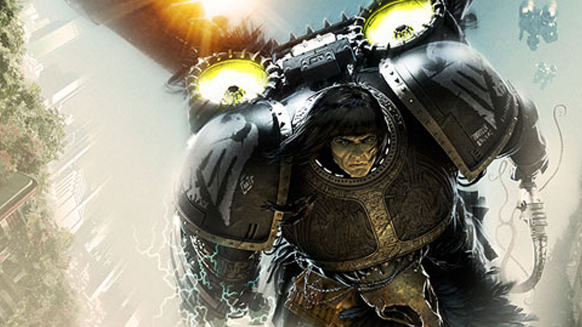 Corvus Corax in black power armour on the cover of Deliverance Lost