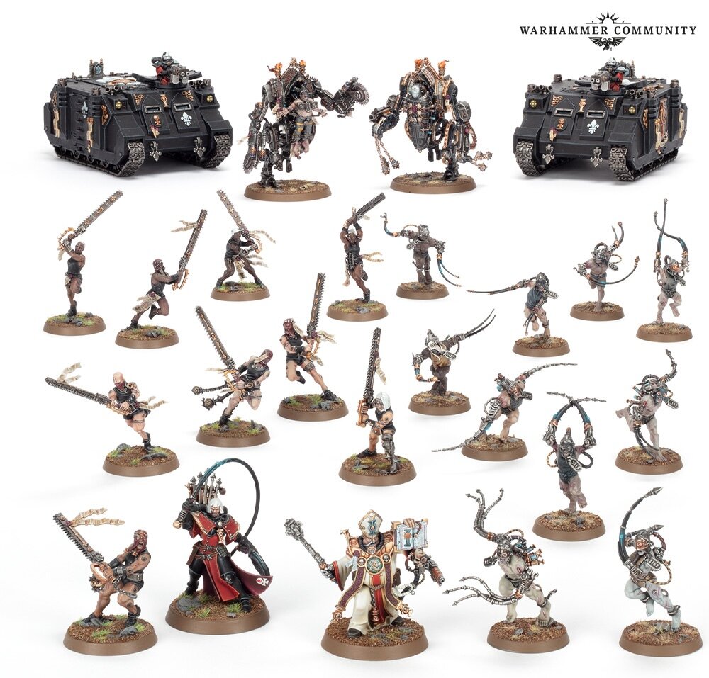 Sisters of Battle Penitent Crusader Host, including Mortifiers and penitent engines