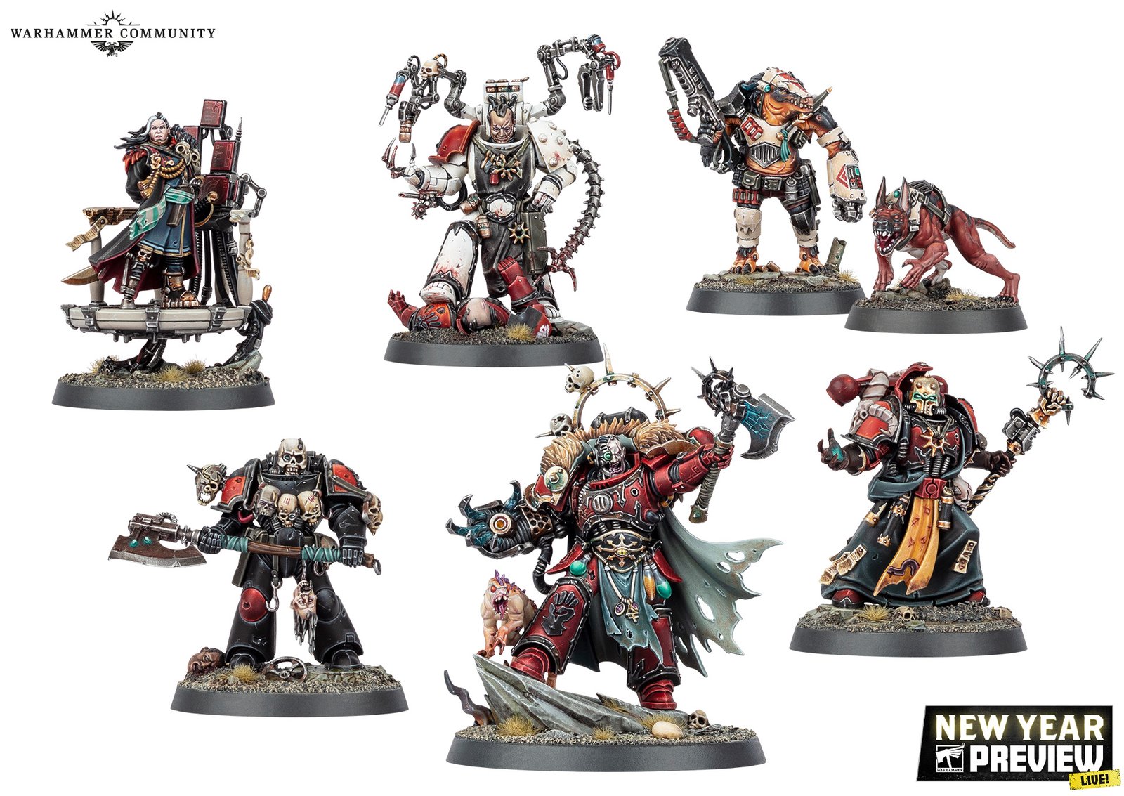 The new Red Corsairs command squad and Huron's named characters lined up